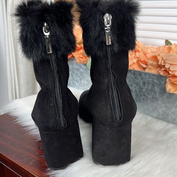 SCHUTZ Ketlyn Fur Trim Suede Boots Sz 10 - Picture 5 of 14